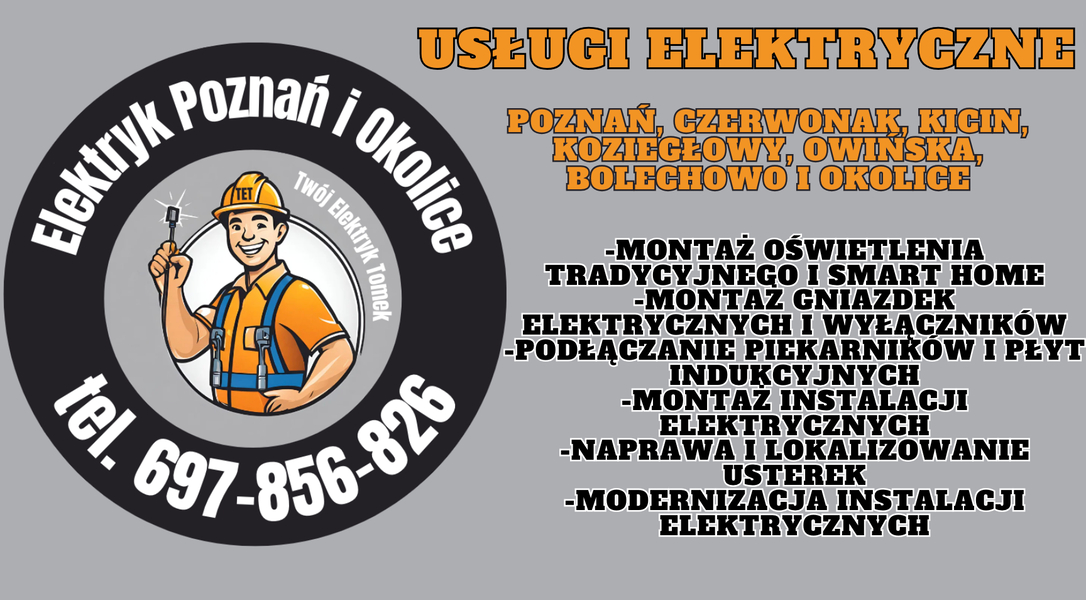 Zdjęcie na okładce dla Twój Elektryk Tomek Usługi Elektryczne, Instalacje elektryczne, Elektryk Poznań